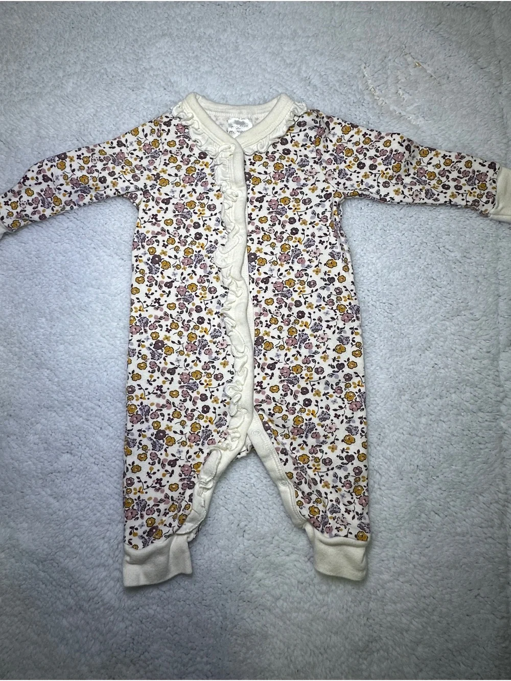 Bundle of 12 0-3 months Onesie Footie Pink & Yellow Floral Baby Pajama Everyday
